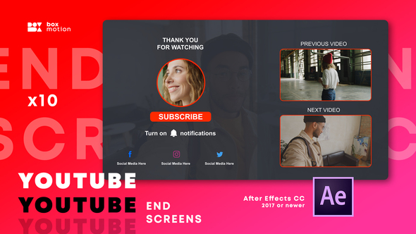 VIDEOHIVE YOUTUBE END SCREENS - PREMIERE PRO - Free After Effects